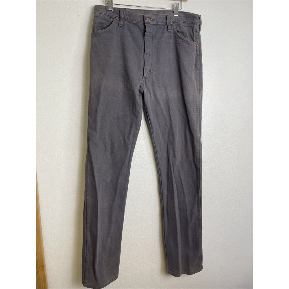 Vintage 90s Wrangler 13MWZCG Cowboy Cut Original Fit Dark Gray Jeans 36x36 TALL